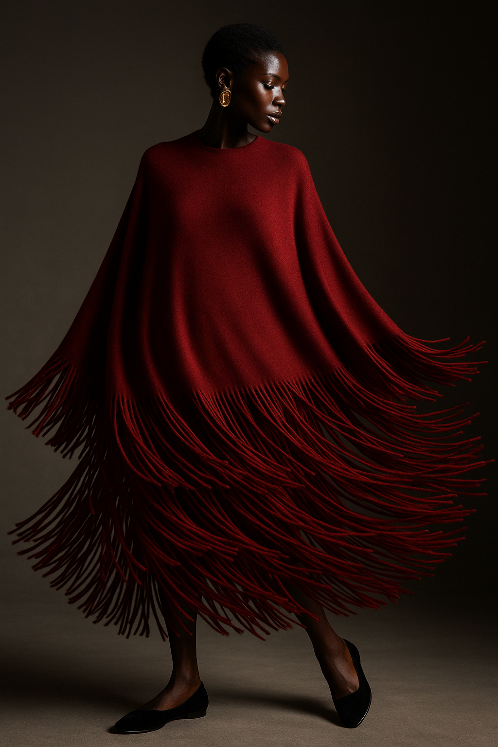 Garnet Cape Dress