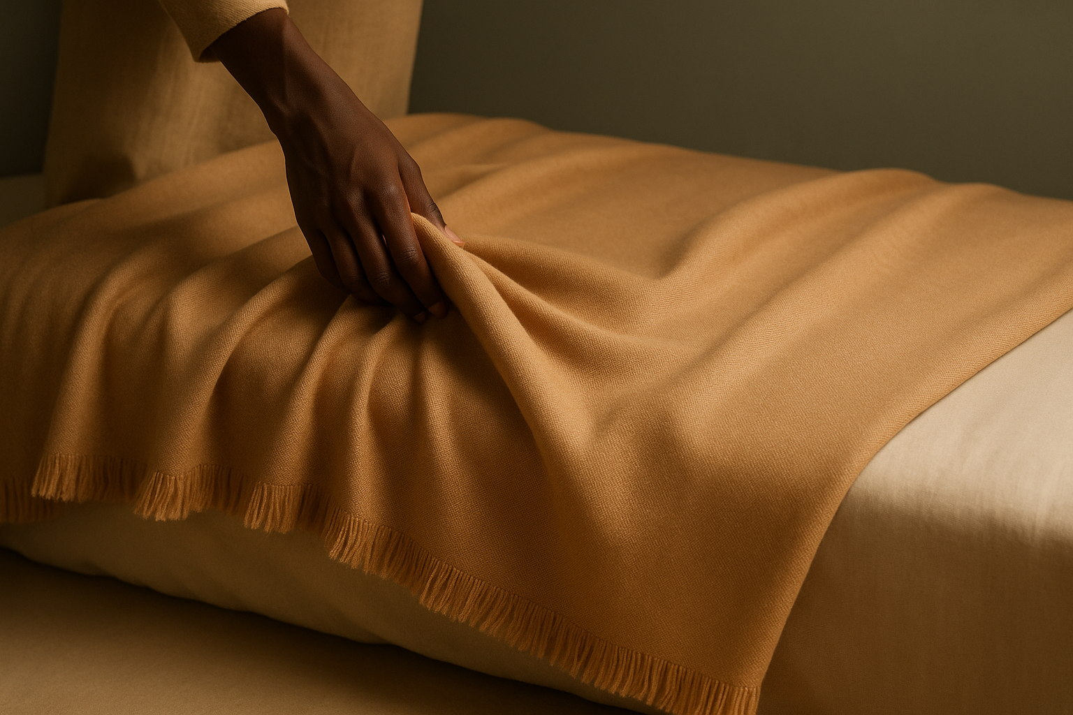Golden Beige Cashmere Bedsheet Set