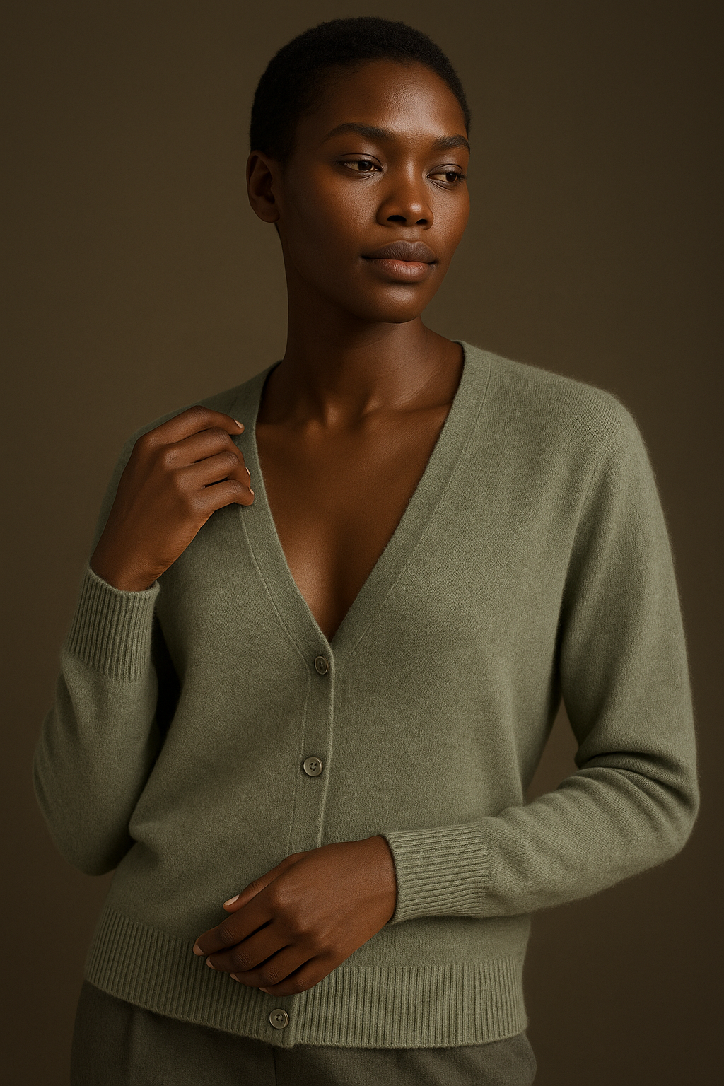 Sage Cashmere Cardigan