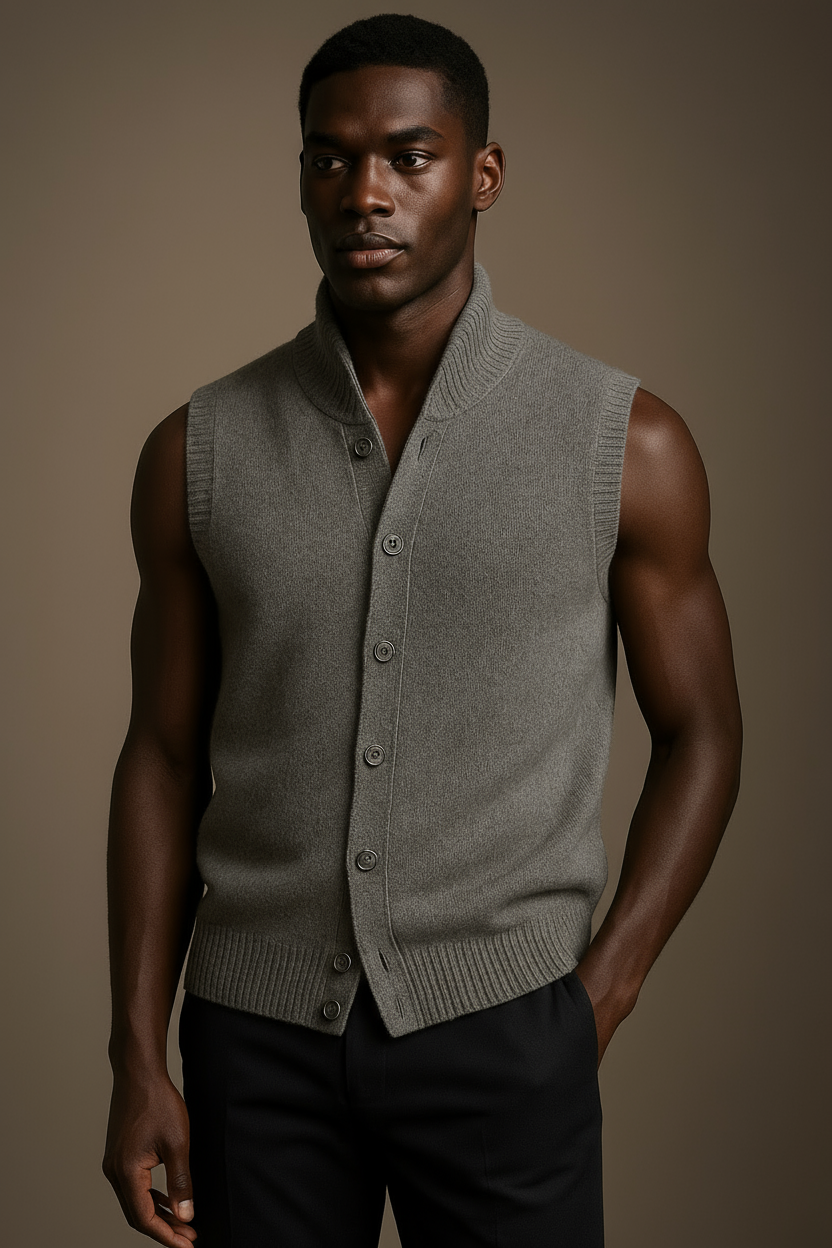 Charcoal Cashmere Vest