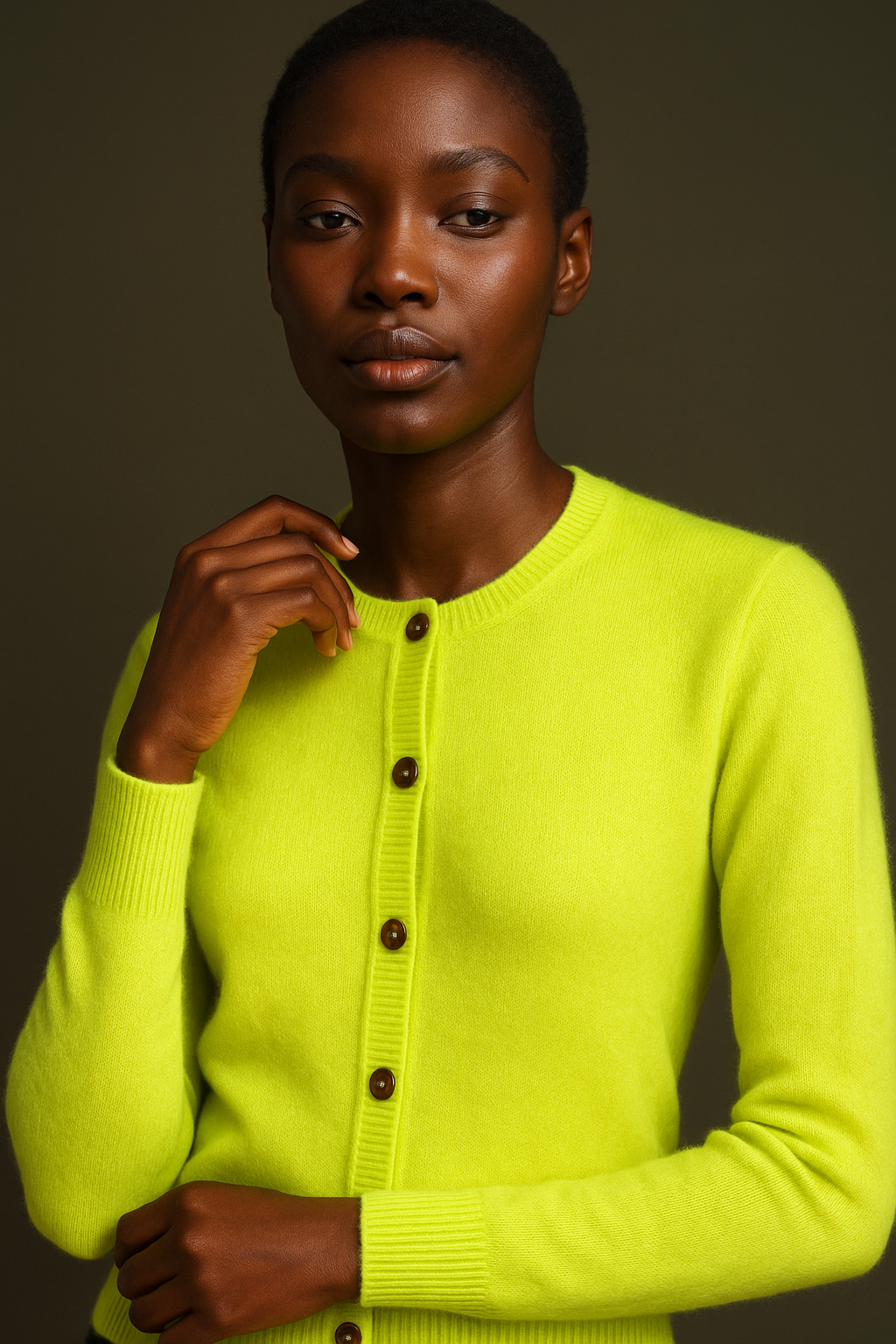 Citron Cashmere Cardigan